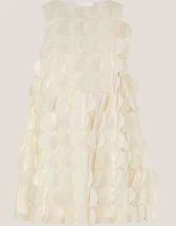 Jazzy Shimmer Scallop Frill Dress Gold