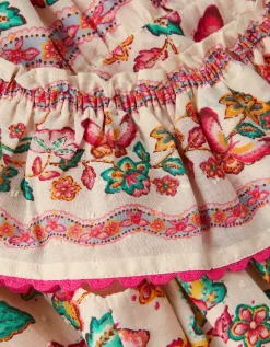 Jelena Butterfly Print Bardot Dress Ivory