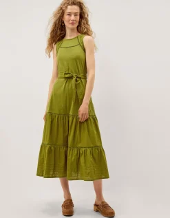 Jen Belted Jersey Maxi Dress Green