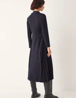 Jessie Jersey Pleat Midi Dress & Scarf Blue