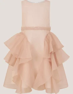Joanie Organza Ruffle Party Dress Pink