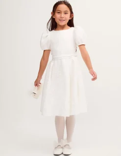 Josie Embellished Puff Sleeve Party Dress Ivory