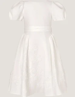 Josie Embellished Puff Sleeve Party Dress Ivory