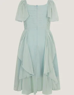 Joy Ruffle Chiffon Party Dress Green
