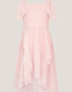Joy Ruffle Chiffon Party Dress Pink