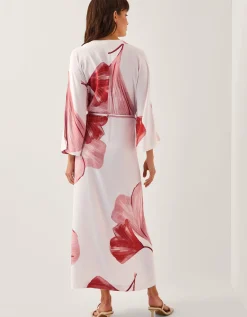 June Floral Kimono Maxi Dress Ivory
