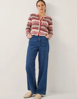 Juno Floral Fair Isle Cardigan Ivory