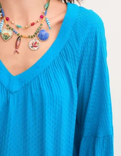 Kallie Dobby Blouse Teal