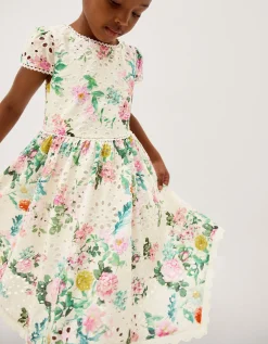 Khia Floral Broderie Party Dress Multi