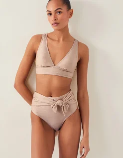 Kiki Glitter Triangle Bikini Top Gold