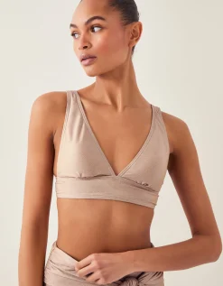 Kiki Glitter Triangle Bikini Top Gold