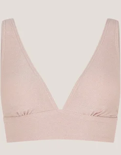 Kiki Glitter Triangle Bikini Top Gold