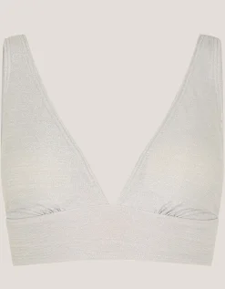 Kiki Glitter Triangle Bikini Top Silver