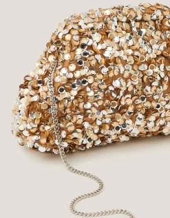Kira Sequin Clutch Bag Gold