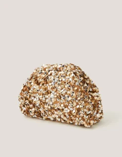 Kira Sequin Clutch Bag Gold