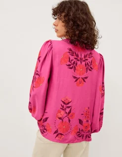 Koa Floral Print Blouse Pink