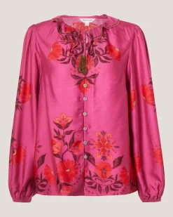 Koa Floral Print Blouse Pink