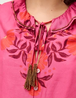 Koa Floral Print Blouse Pink