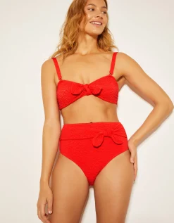 Kyla Tie Front Bandeau Bikini Top Pink
