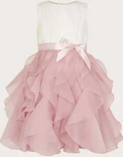 Lace Cancan Ruffle Dress Pink