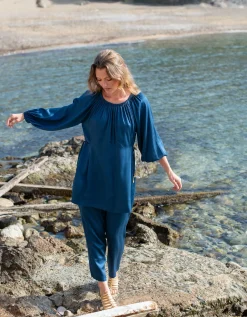 La Galeria Elefante Buddha Slouchy Trousers Blue