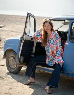 La Galeria Elefante Elizabeth Printed Kaftan Top Multi
