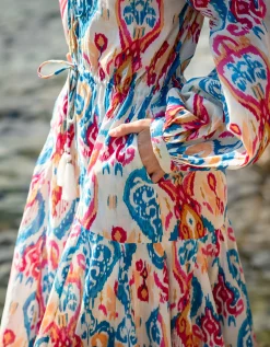 La Galeria Elefante Elizabeth Tie-Front Printed Maxi Dress Multi