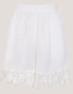 Lara Floral Embroidered Shorts White