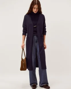 Leah Longline Cardigan Blue