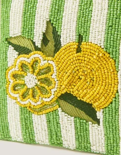 Lemon Beaded Pouch