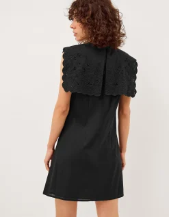 Lexi Embroidered Bib Mini Dress Black