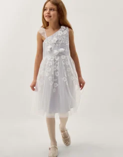 Liza Embroidered Asymmetrical Party Dress Blue