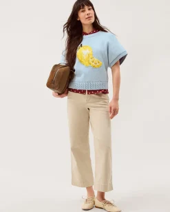 Lizzie Lemon Short Sleeve Jumper Blue