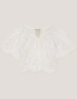 Lola Lace Short Sleeve Cover Up Ivory