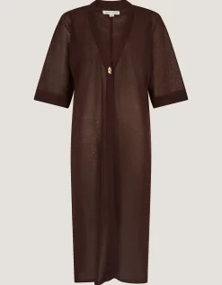 Lo Longline Cardigan Brown