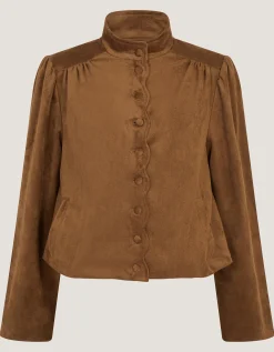 Lucia Faux Suede Jacket Brown