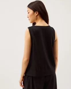 Lucy Linen Blend Tank Top Black