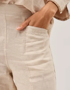 Lucy Regular Straight Leg Linen Trousers Natural