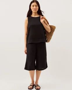 Lulu Linen Bermuda Shorts Black