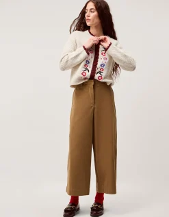 Luna Cropped Wide Leg Trousers Camel