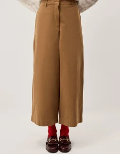 Luna Cropped Wide Leg Trousers Camel