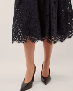 Lydia Sleeveless Lace Midi Dress Blue