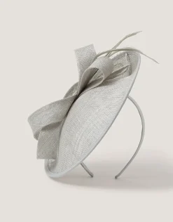 Lynelle Bow Disc Fascinator Silver