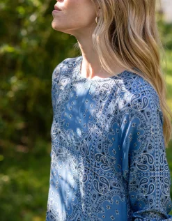 Lyrical Sisters Bandana Print Maxi Dress Blue