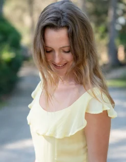Lyrical Sisters Frill Tiered Maxi Dress Yellow