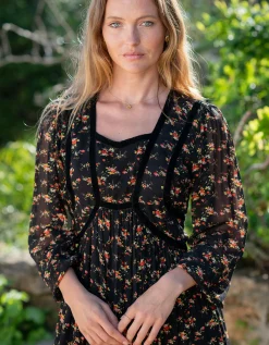 Lyrical Sisters Penny Floral Maxi Dress Black