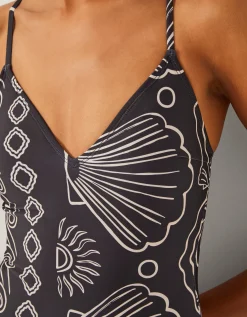 Macie Shell Print Swimsuit Black