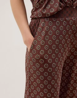 Magdalena Geometric Jersey Trousers Brown
