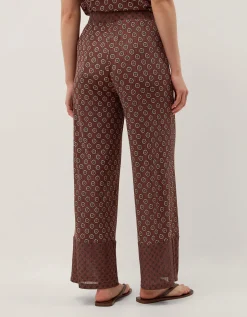 Magdalena Geometric Jersey Trousers Brown