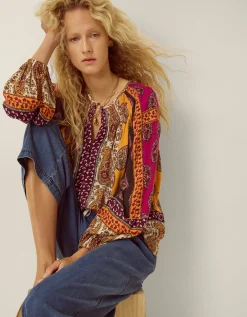 Magdalena Paisley Print Blouse Pink